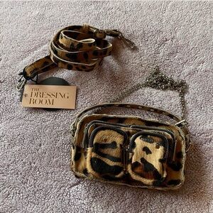 Leopard Print Crossbody Bag - Brown